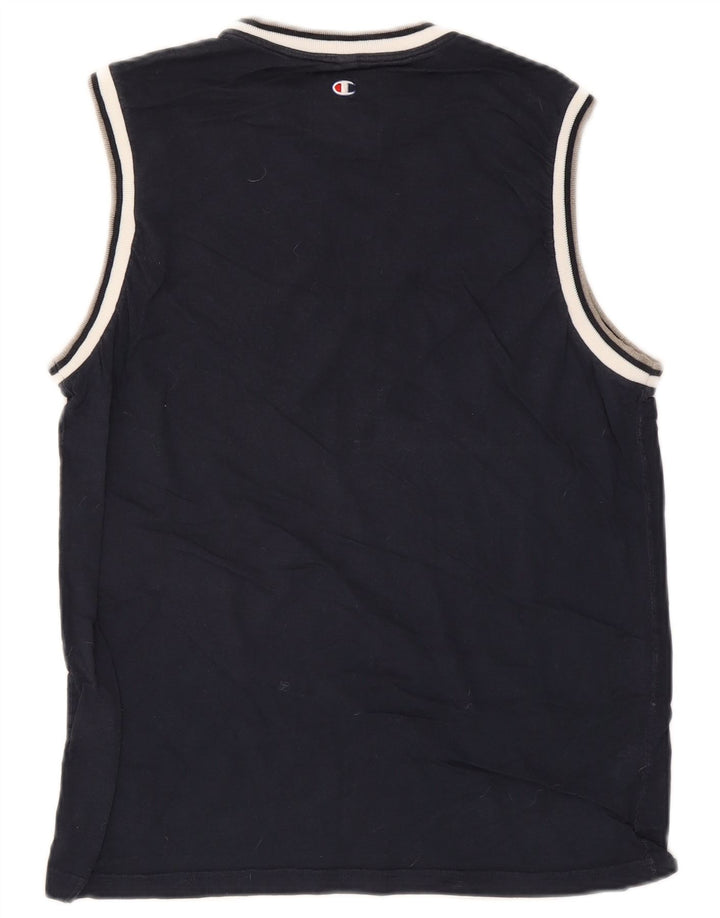 Champion Camiseta Sin Mangas Con Gráfico Para Hombre Algodón Azul Marino Mediano