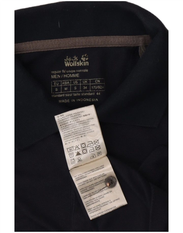JACK WOLFSKIN Polo para hombre UK 34 Small Azul marino Poliéster