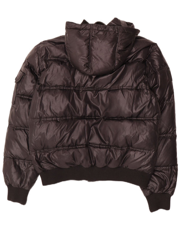 BOMBOOGIE Chaqueta acolchada con capucha para hombre UK 44 2XL Poliéster negro