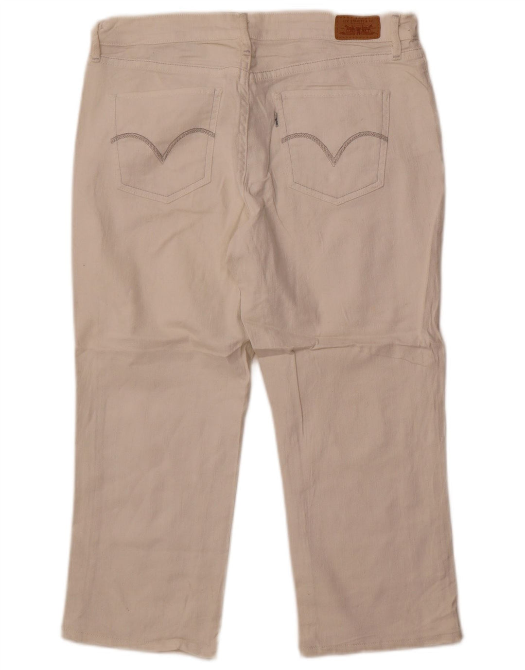 Levi's Capri Jeans para Mujer US 12 Grande W32 L22 Algodón Blanco