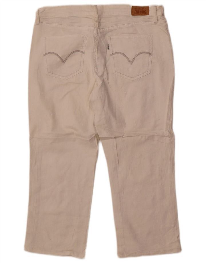 Levi's Capri Jeans para Mujer US 12 Grande W32 L22 Algodón Blanco
