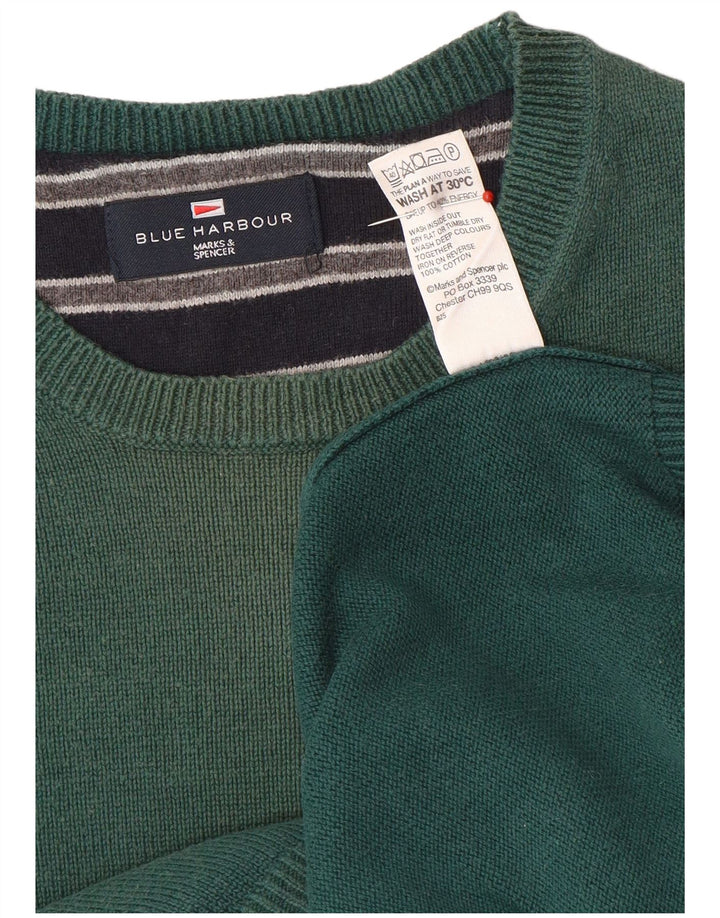 Marks & Spencer Jersey De Cuello Redondo En Azul Harbor Para Hombre Verde Medio