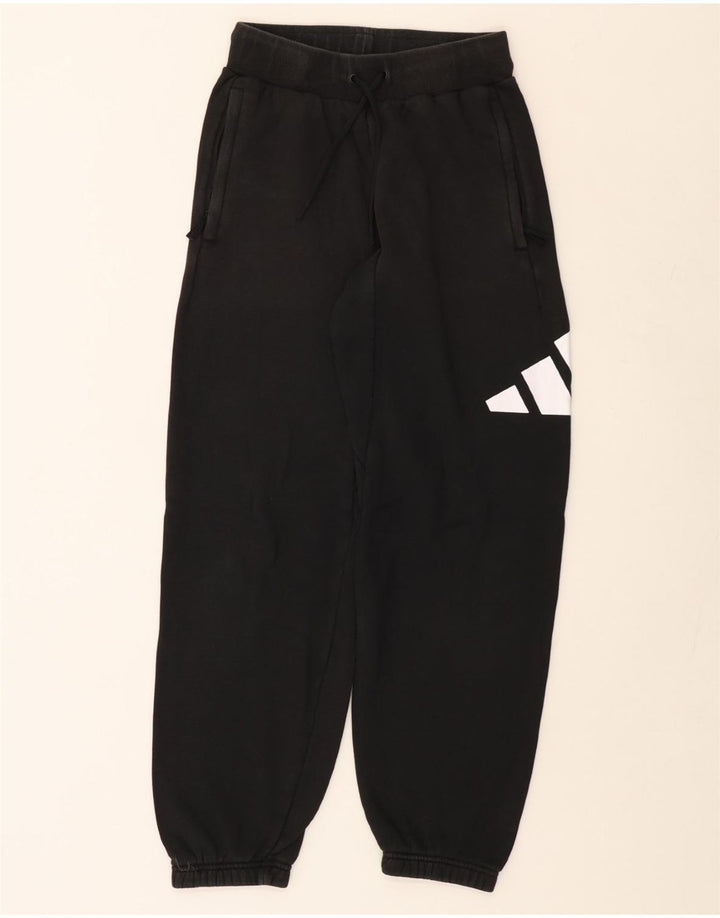 ADIDAS Pantalones de chándal gráficos para mujer Joggers UK 10 Small Black Cotton