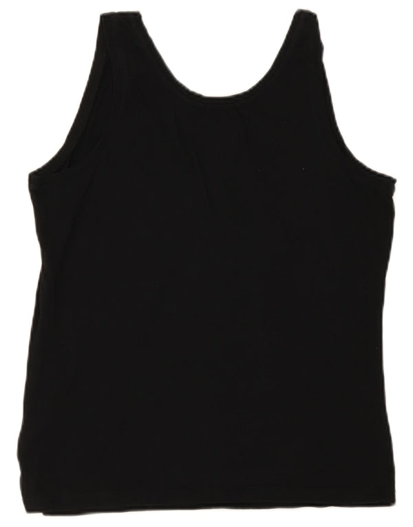 Calvin Klein Jeans Mujer Crop Graphic Chaleco Top UK 40 Grande Algodón Negro