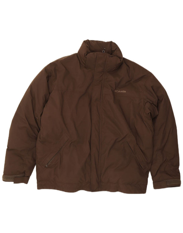 Columbia Chaqueta acolchada holgada para hombre UK 42 XL Nylon marrón