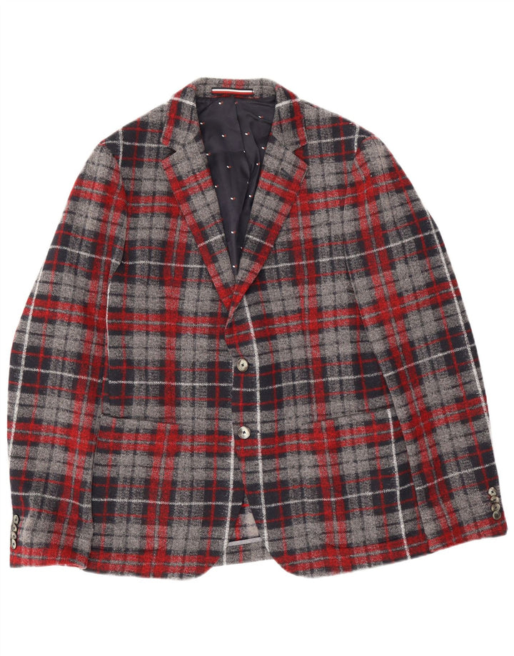 Tommy Hilfiger Chaqueta tipo blazer de 2 botones para hombre EU 50 Large Azul marino a cuadros