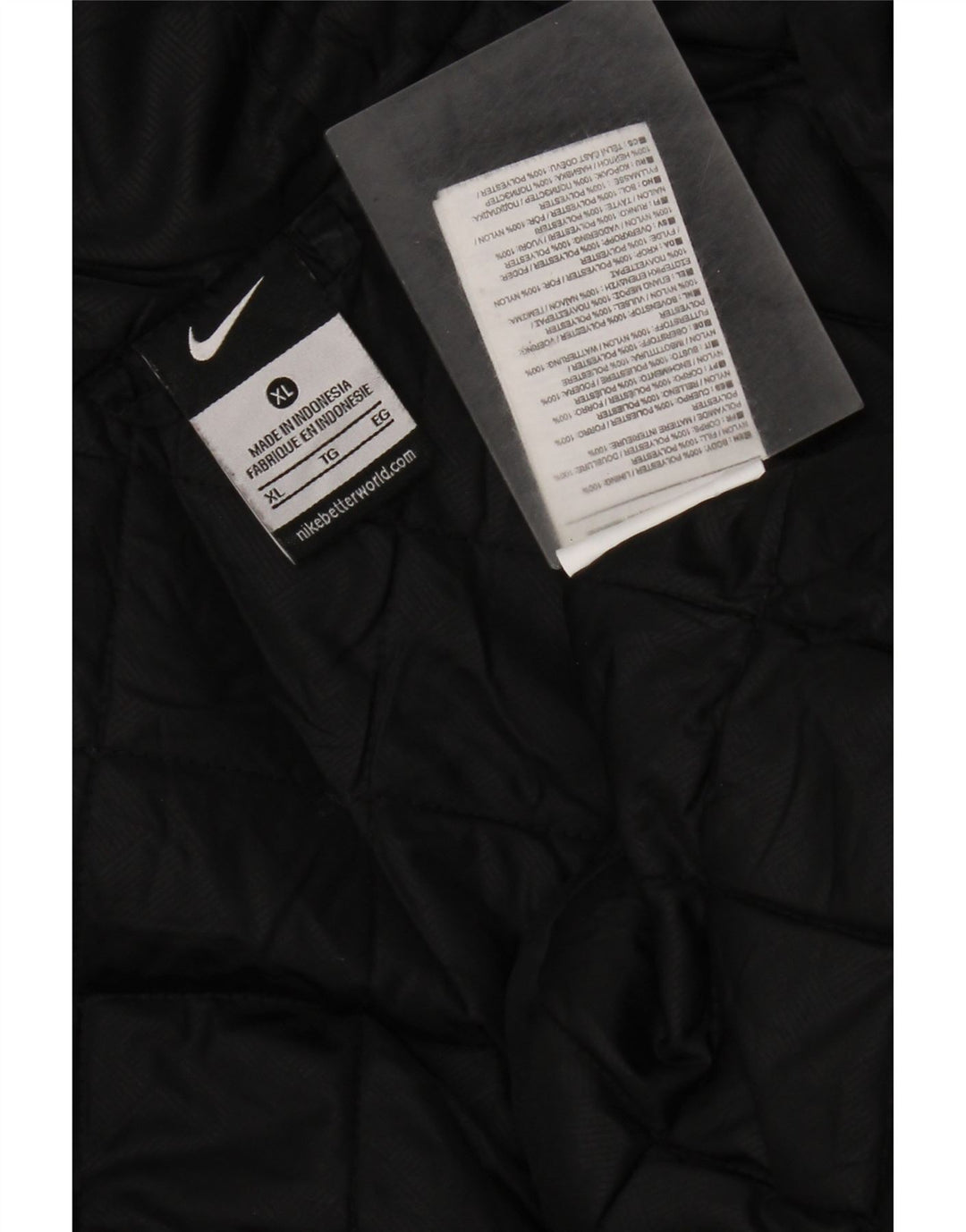 Nike Chaqueta cortavientos con capucha para hombre UK 42 XL Poliéster negro