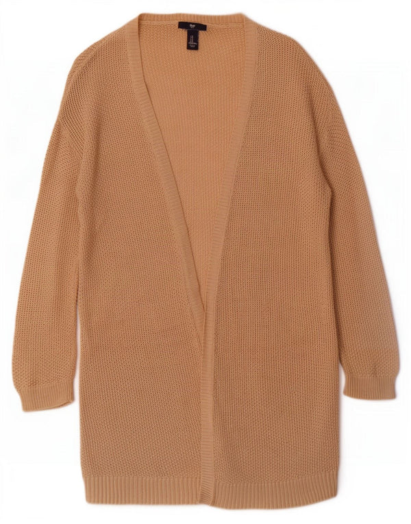 Gap Cárdigan Largo de Manga 3/4 para Mujer UK 10 Small Beige Moteado