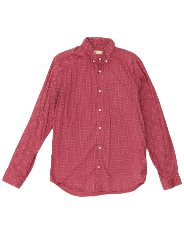 Camisa Gap Slim Fit De Algodón Con Lunares En Burdeos Medio