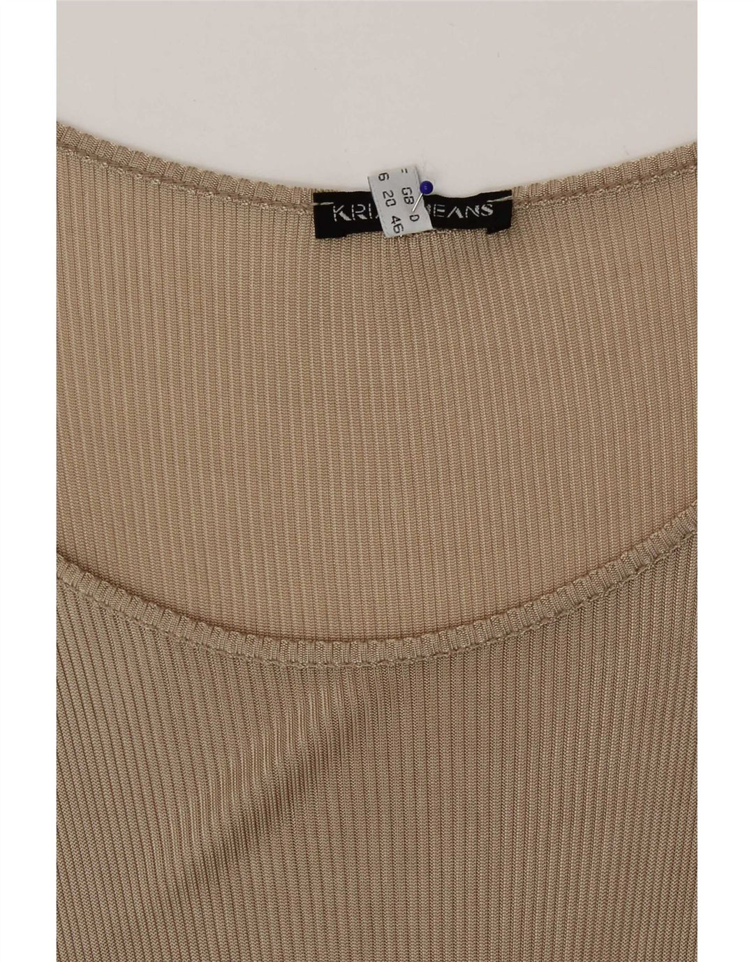 Krizia Camiseta sin mangas para mujer UK 20 2XL Beige