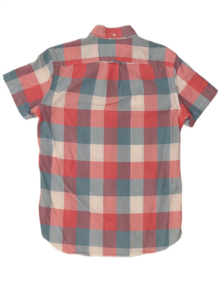 J. CREW Camisa de manga corta para hombre XS Algodón a cuadros multicolor