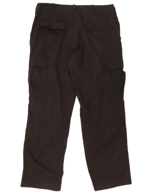 Vintage Mens Straight Cargo Trousers Medium W36 L30 Black