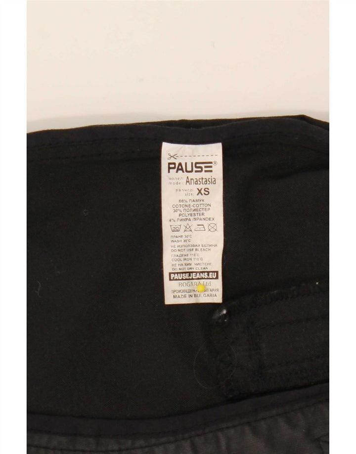 Vintage mujer Tailcoat abrigo Reino Unido 6 XS algodón negro