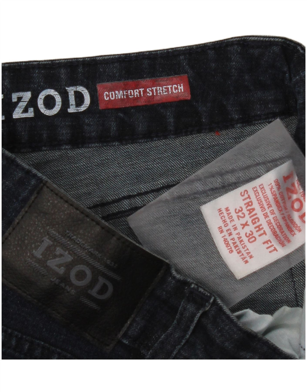 IZOD Vaqueros rectos elásticos cómodos para hombre W32 L30 Algodón azul