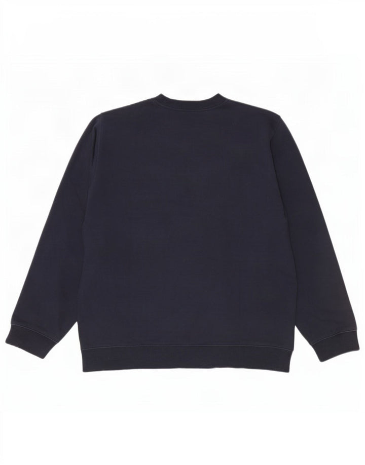 Reebok Hombre Sudadera Jumper Grande Azul Marino Algodón