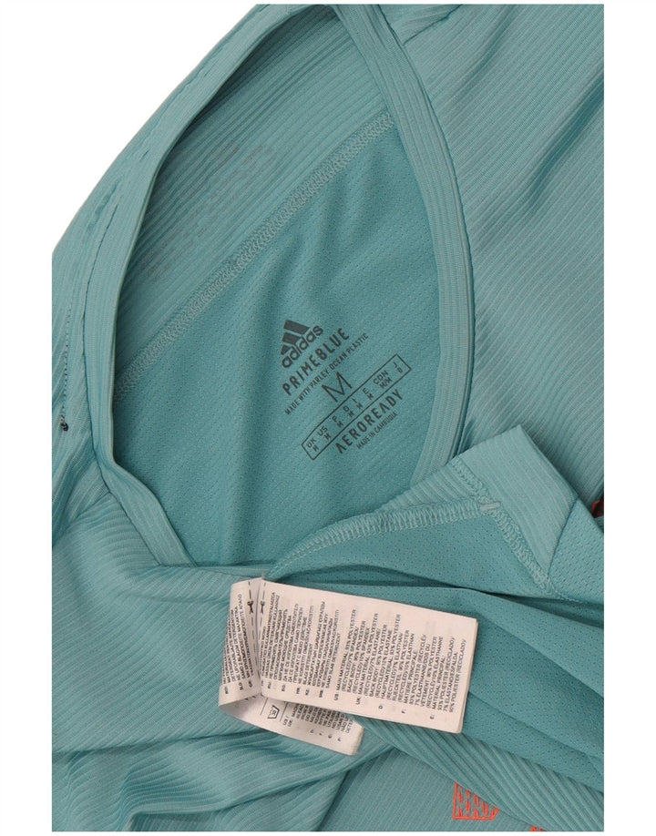 Adidas Hombre Aeroready Graphic Camiseta Top Poliéster Turquesa Medio