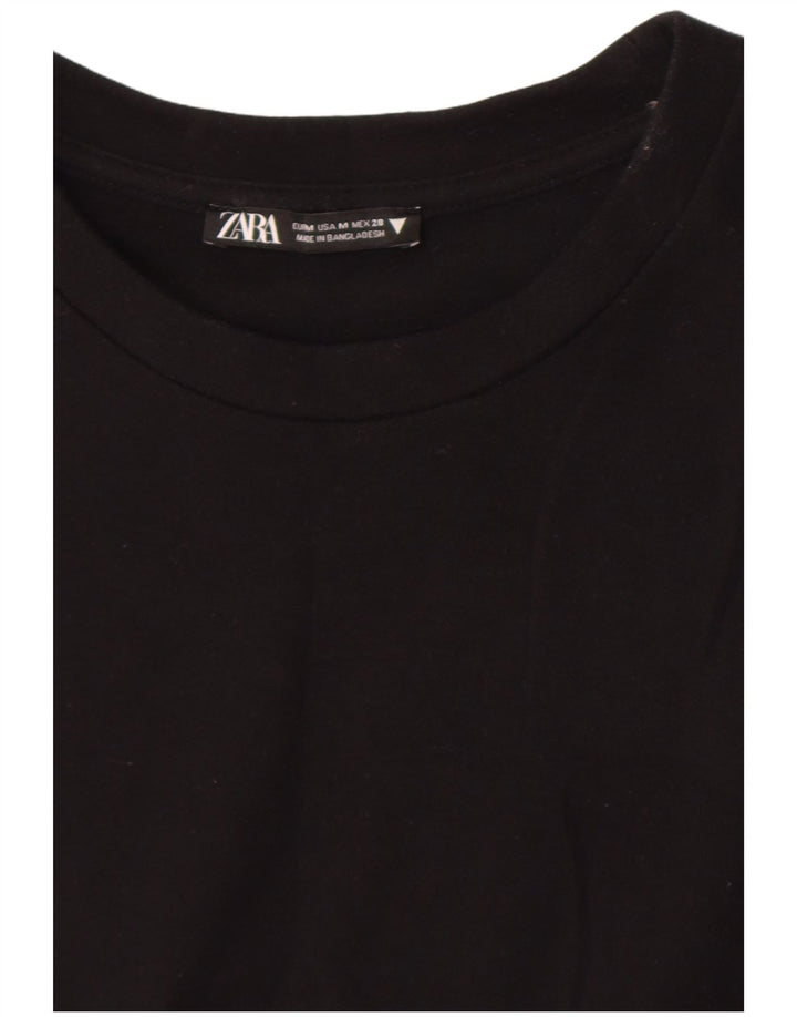 Zara Mujer Vestido Acampanado UK 42 Mediano Negro