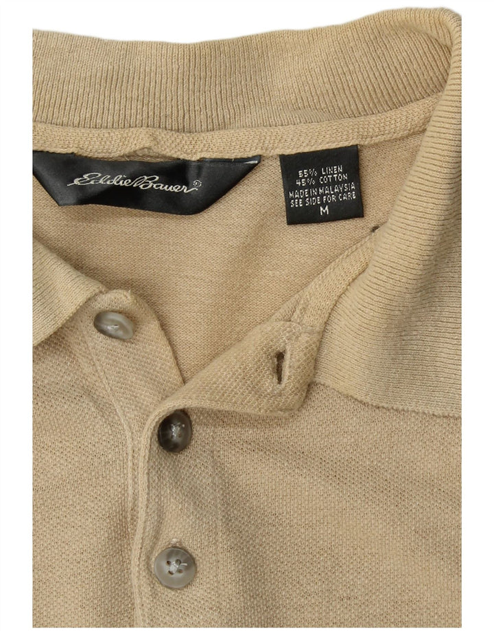 EDDIE BAUER Polo Hombre Lino Beige Medio