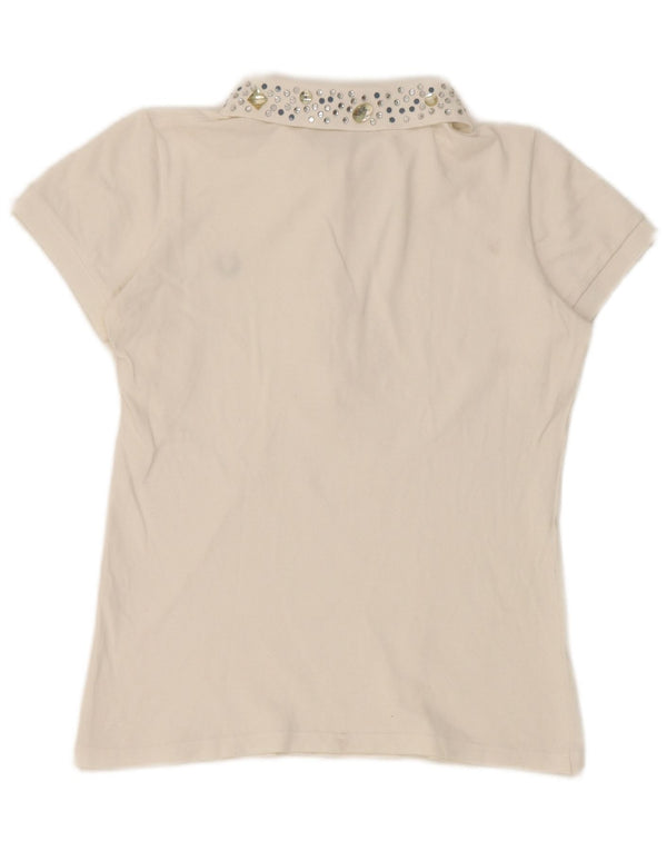 Fred Perry Polo para Mujer UK 10 Small Blanco