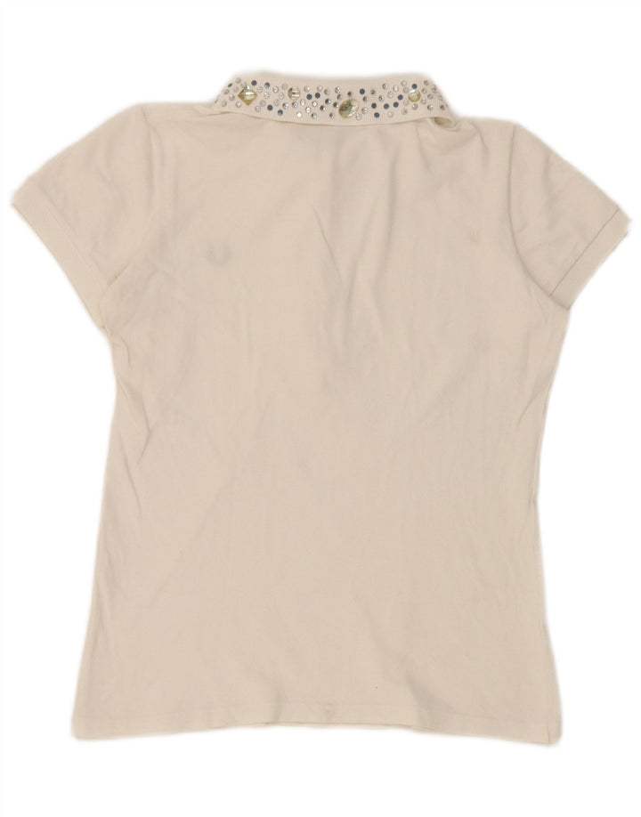 Fred Perry Polo para Mujer UK 10 Small Blanco