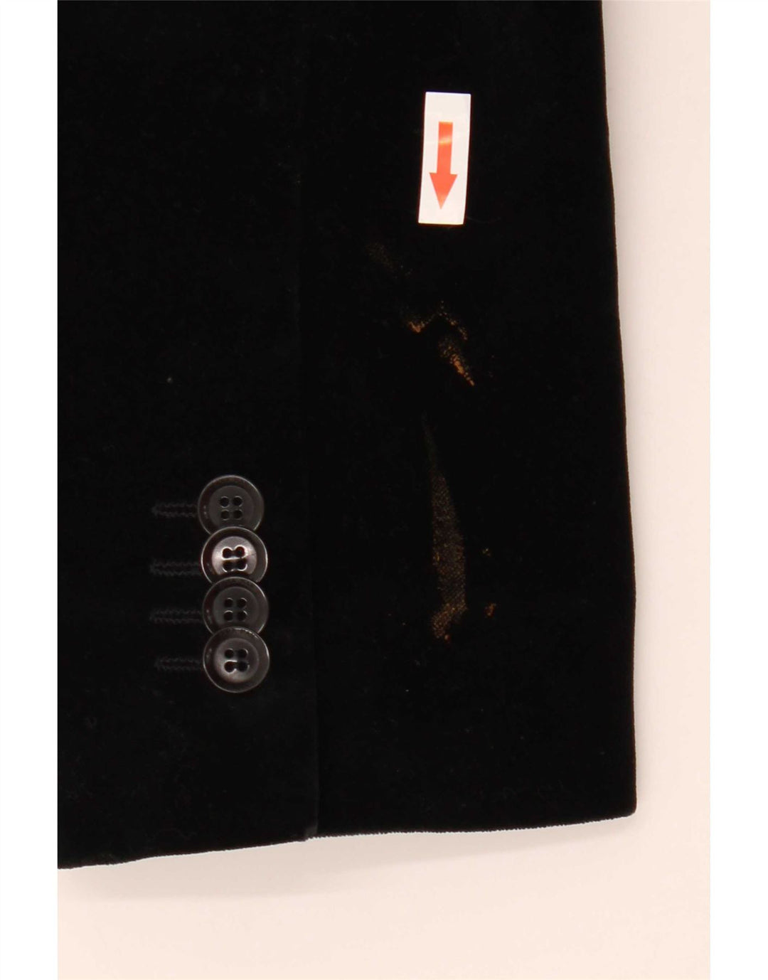 Zara Chaqueta tipo blazer de terciopelo con 1 botón para hombre EU 52 Grande Algodón negro