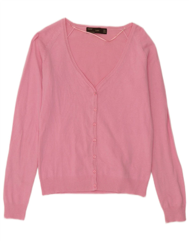Zara Mujer Cárdigan Suéter UK 10 Small Rosa