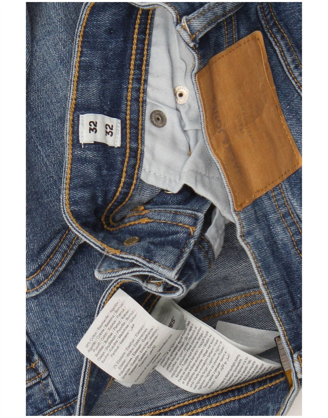 JACK & JONES Vaqueros pitillo GLENN para hombre W32 L32 Algodón azul