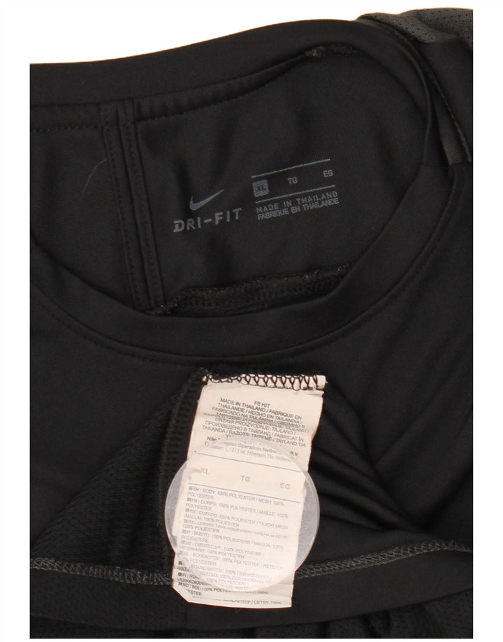 Nike Camiseta Dri Fit para hombre Top XL Negro Colorblock Poliéster