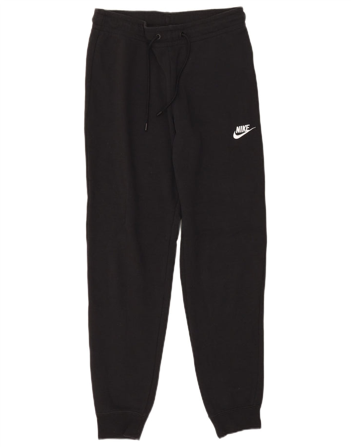 NIKE Mujer Chándal Pantalones Joggers UK 10 Small Negro Algodón