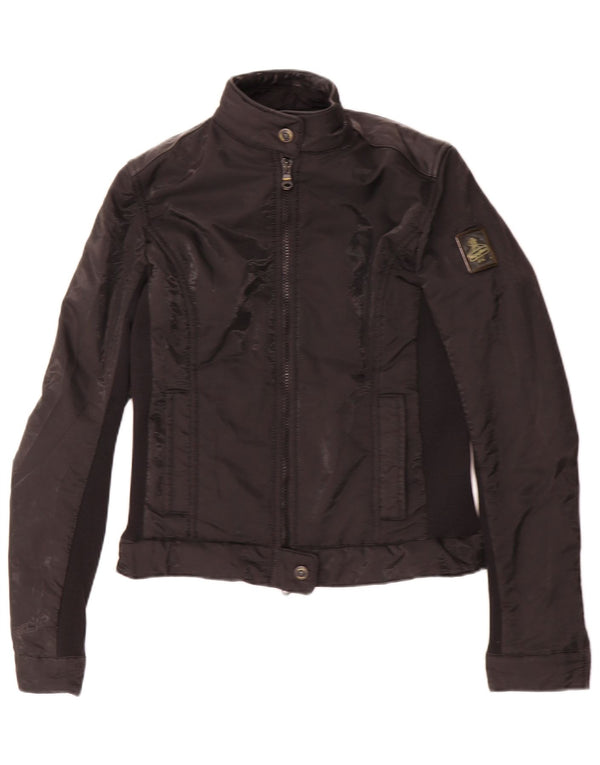 Refrigiwear Chaqueta Cruz Crop Racer para mujer UK 10 Small Polivinilo negro