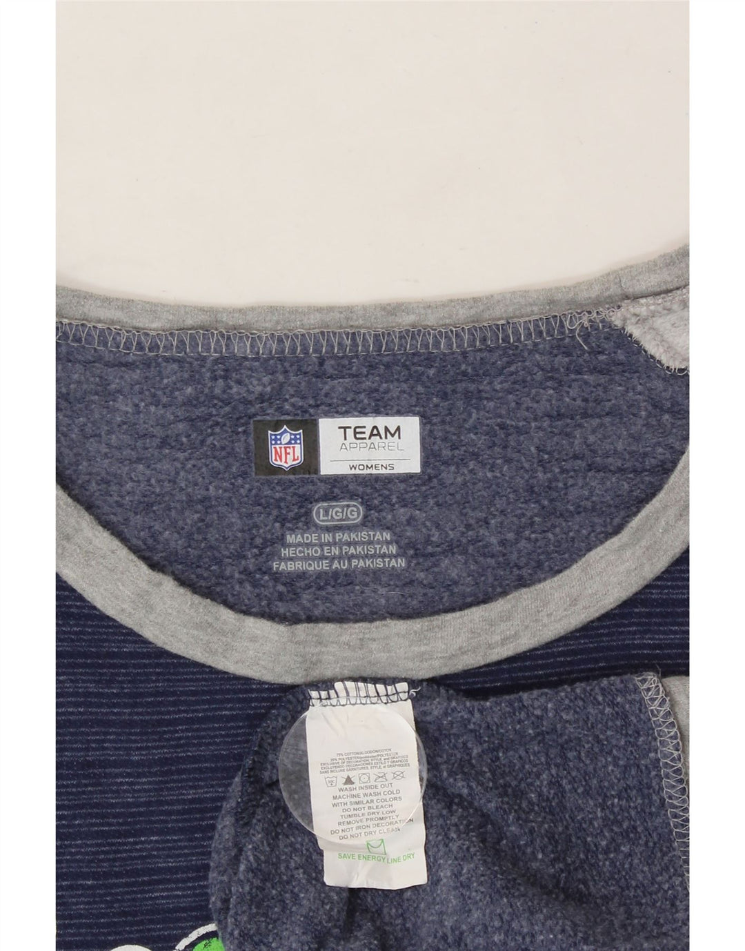 NFL TEAM APPAREL Womens Sweatshirt Jumper UK 16 Large Navy Blue Vintage NFL TEAM APPAREL and Second-Hand NFL TEAM APPAREL from Messina Hembry 