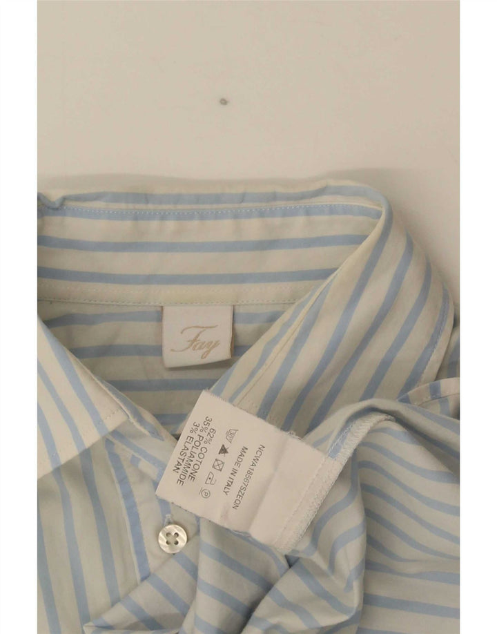 Fay - Camisa para mujer (talla 40), algodón azul a rayas