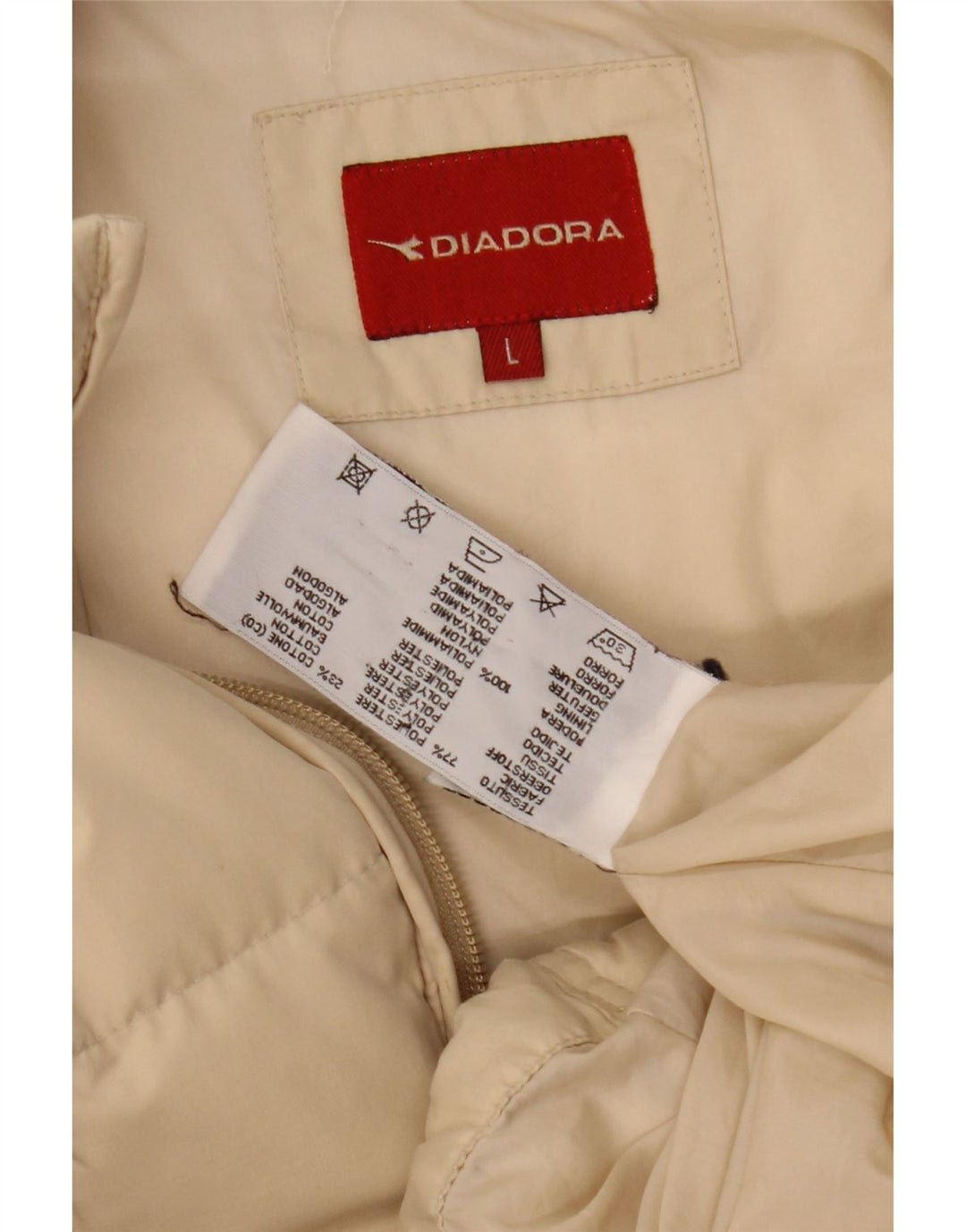 Diadora Chaqueta Acolchada Mujer UK 46 Grande Poliéster Beige
