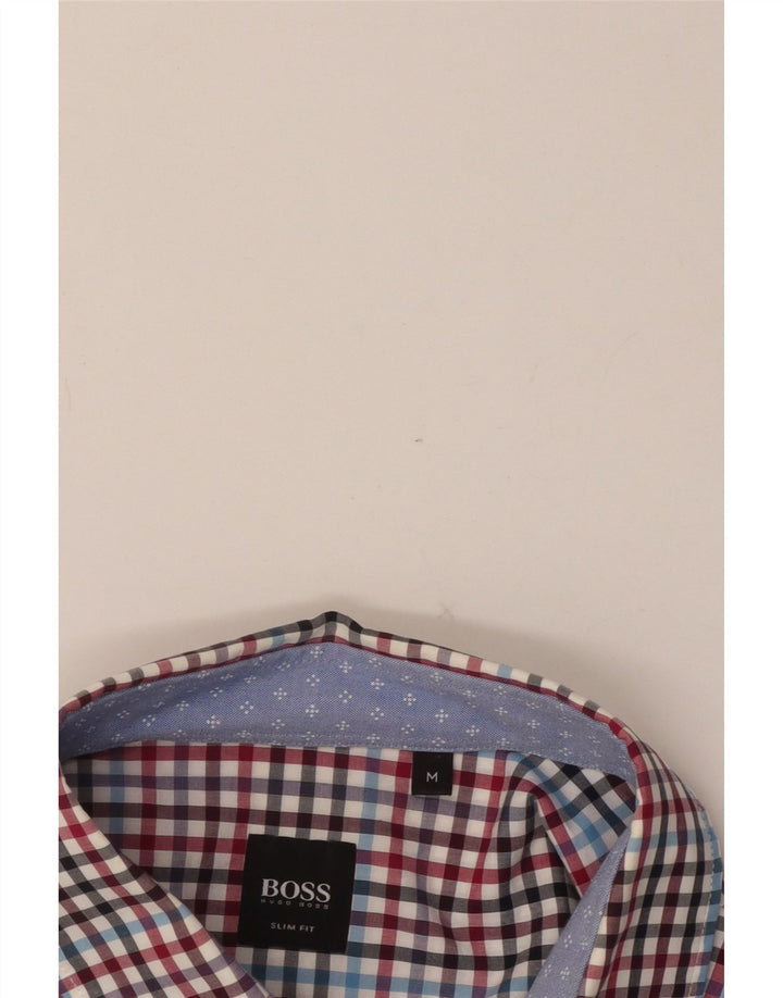 HUGO BOSS Camisa slim fit de hombre de algodón a cuadros multicolor mediano