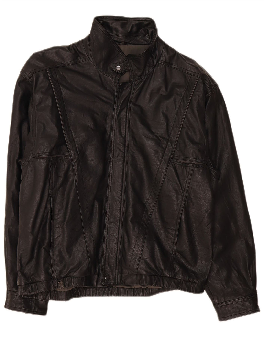 Vintage hombres chaqueta de cuero Reino Unido 38 medio negro