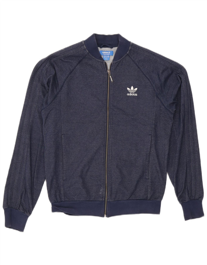 Adidas Hombre Chándal Top Chaqueta Mediana Azul Marino Algodón