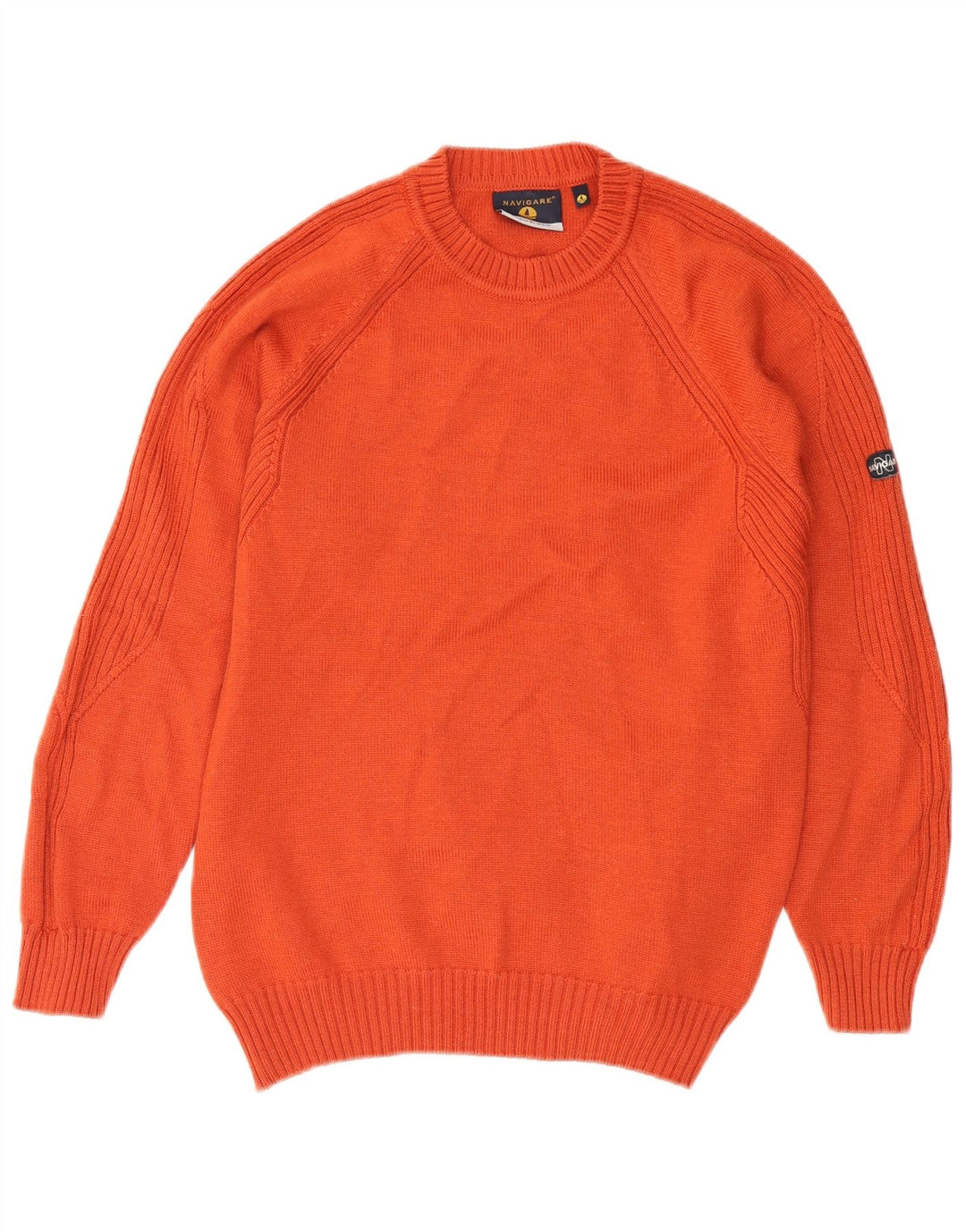 Navigare Jersey De Cuello Redondo Para Hombre De Lana Roja Mediana
