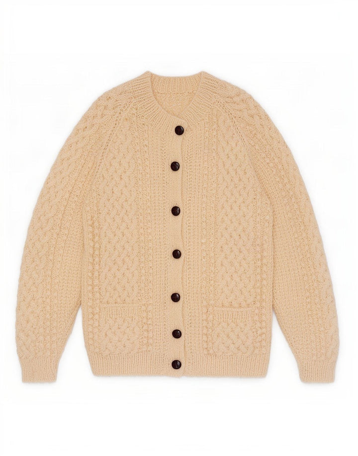 Vintage mujer Cardigan suéter Reino Unido 12 medio apagado blanco