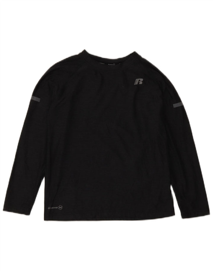 Russell Athletic Boys Dri-Power Top manga larga 6-7 años pequeño negro