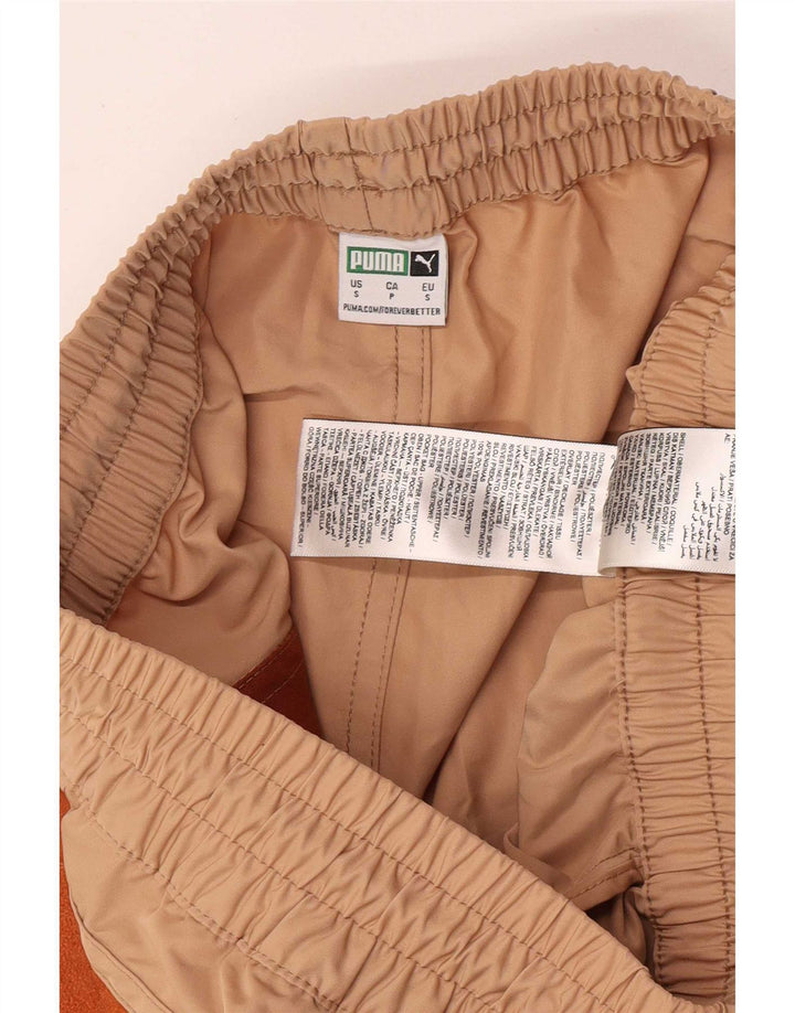 Puma Pantalones cortos deportivos para mujer UK 8 Small Beige Colorblock Poliéster