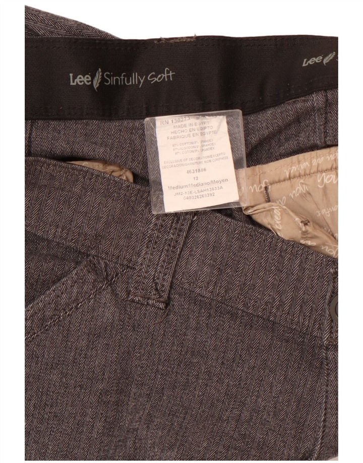 LEE Pantalones casuales rectos para mujer US 12 Large W32 L31 Gris Herringbone