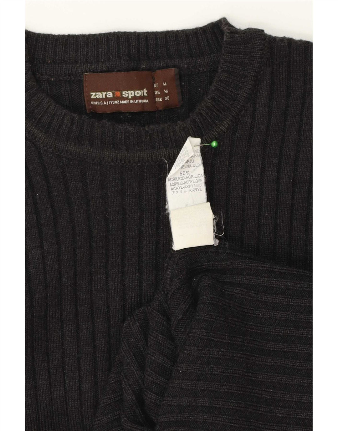 Zara Hombre Jersey Cuello Redondo Lana Gris Medio
