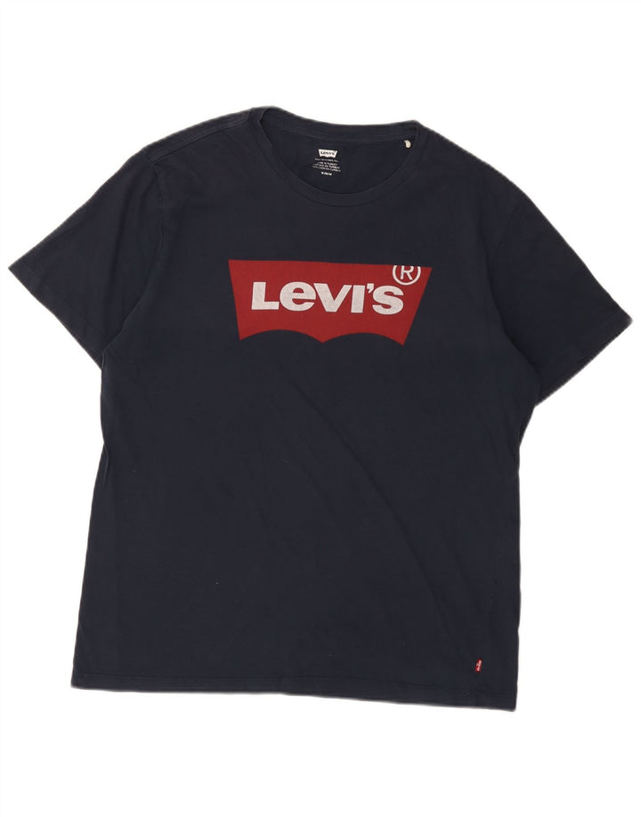 Levi's Hombre Camiseta Gráfica Top Medium Azul Marino Algodón
