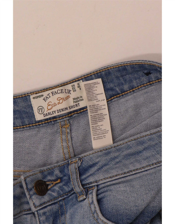 Pantalones cortos de mezclilla desgastados para mujer Fat Face UK 12 Medium W30 Algodón azul