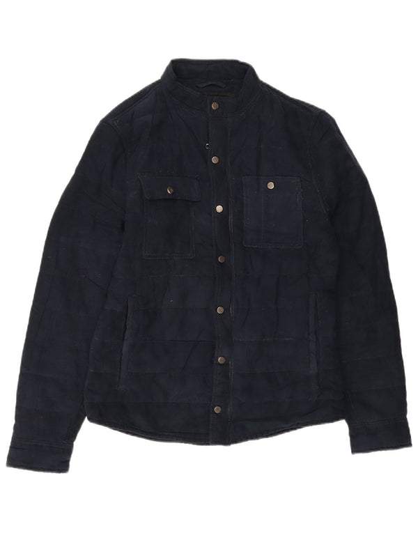 Zara Mens Utility Jacket UK 36 Small Azul Marino Poliéster