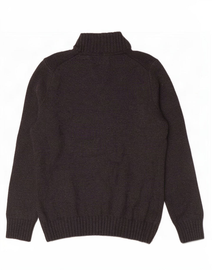 Marks & Spencer Jersey azul con cuello y cremallera Harbor para hombre, talla pequeña, gris