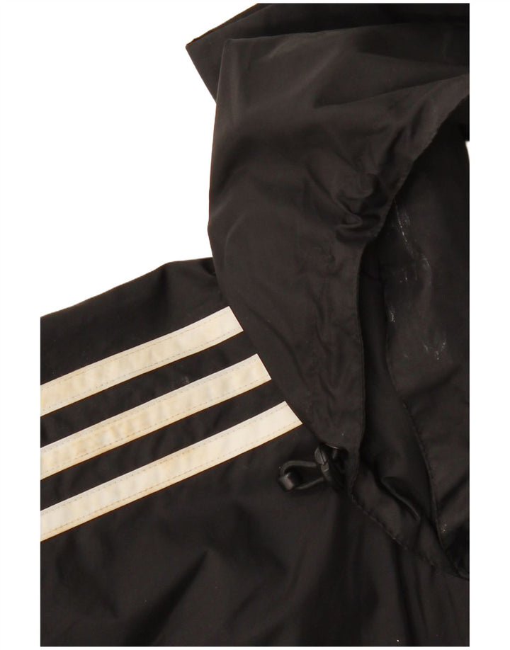 ADIDAS Chaqueta impermeable con capucha para hombre UK 36/38 Small Black Polyamide