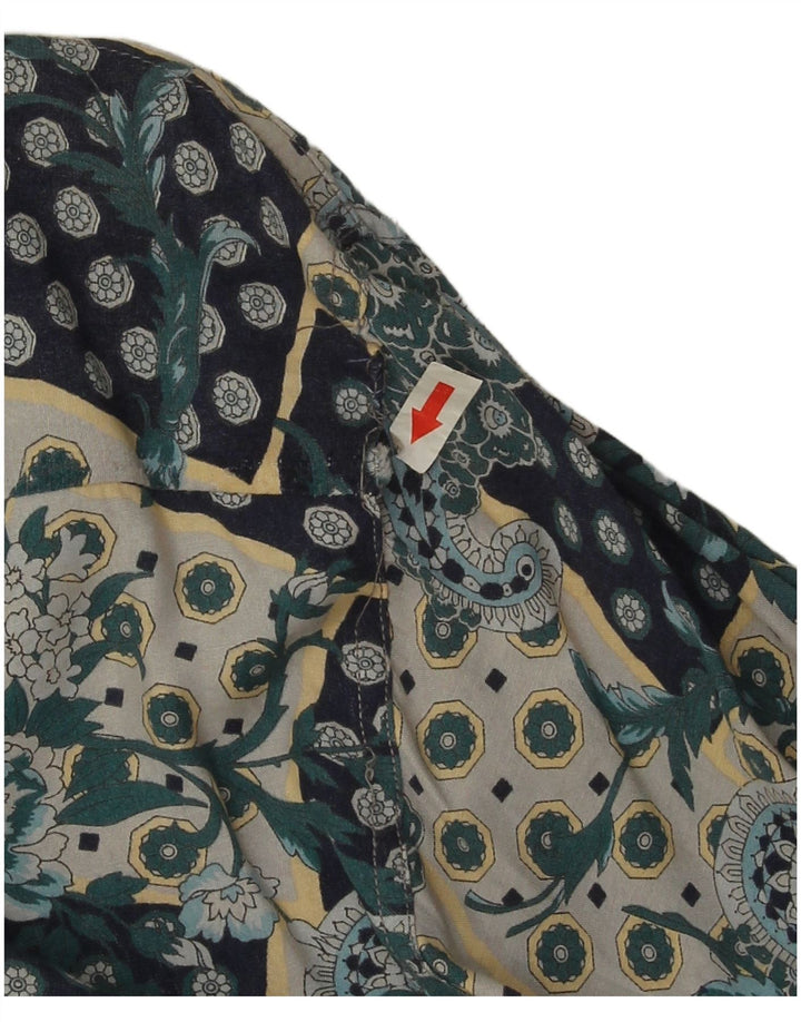 Camisa Vintage Hombre Azul Medio Paisley Viscosa