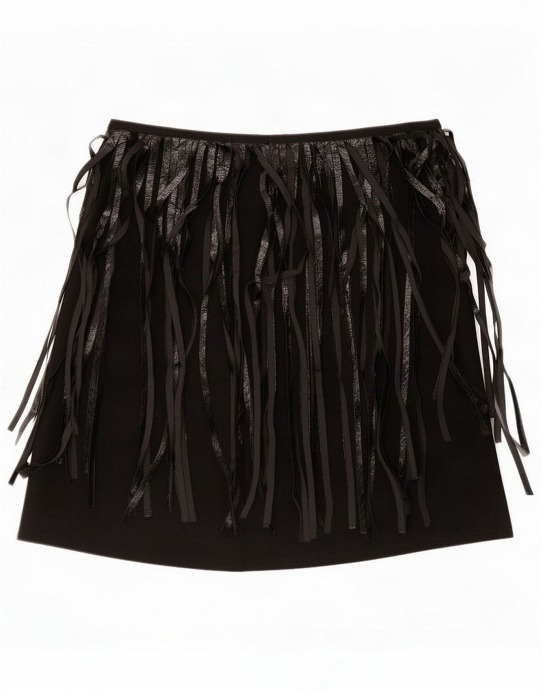 Minifalda vintage para mujer pequeña W26 Viscosa negra