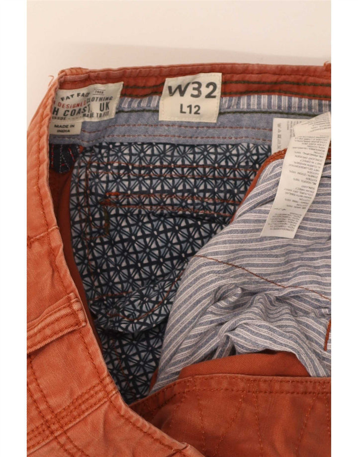 Pantalones cortos cargo para hombre Fat Face W32 Algodón naranja medio